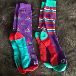 Funky Socks - sailboats and stripes NWOT